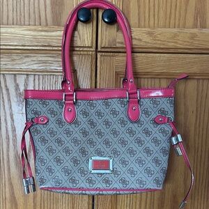 Guess Pink and Tan Tote Bag